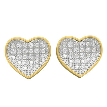Bông tai Dazzling Rock 0.23 Carat (Ctw) 18K Yellow Gold Plated Sterling Silver Round Diamond Ladies Stud Earrings 1/4 Ct