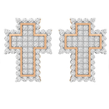 Dazzling Rock Dazzlingrock Collection 0.50 Carat (Ctw) 14K Round White Diamond Ladies Cross Stud Earrings 1/2 Ct, Rose Gold 1 Bông tai Dazzling Rock Dazzlingrock Collection 0.50 Carat (Ctw) 14K Round White Diamond Ladies Cross Stud Earrings 1/2 Ct