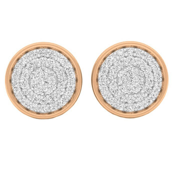 Dazzling Rock Dazzlingrock Collection 0.25 Carat (Ctw) 10K Round White Diamond Ladies Micro Pave Circle Stud Earrings 1/4 Ct, Rose Gold 2 Bông tai Dazzling Rock Dazzlingrock Collection 0.25 Carat (Ctw) 10K Round White Diamond Ladies Micro Pave Circle Stud Earrings 1/4 Ct