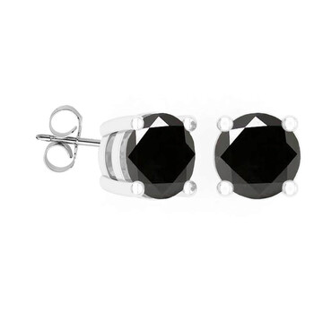 Dazzling Rock Dazzlingrock Collection 1.80 Carat (Ctw) Round Black Diamond Ladies Stud Earrings, Sterling Silver 1 Bông tai Dazzling Rock Dazzlingrock Collection 1.80 Carat (Ctw) Round Black Diamond Ladies Stud Earrings