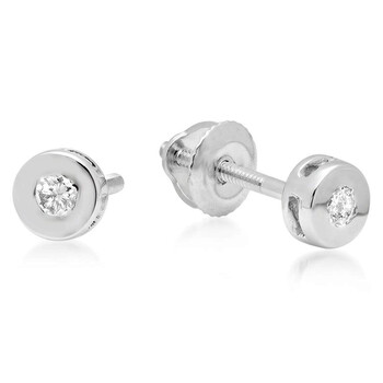 Bông tai Dazzling Rock Dazzlingrock Collection 0.10 Carat (Ctw) 14K Round White Diamond Bezel Stud Earrings