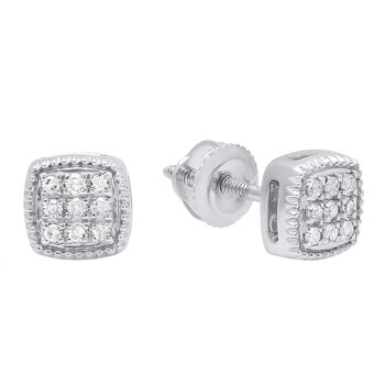 Bông tai Dazzling Rock Dazzlingrock Collection 0.10 Carat (Ctw) 10K Round White Diamond Ladies Stud Earrings 1/10 Ct