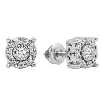 Bông tai Dazzling Rock Dazzlingrock Collection 0.35 Carat (Ctw) 14K Round White Diamond Ladies Stud Earrings 1/3 Ct