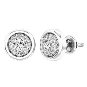 Dazzling Rock Dazzlingrock Collection 0.40 Carat (Ctw) 14K Round White Diamond Ladies Cluster Stud Earrings, White Gold 2 Bông tai Dazzling Rock Dazzlingrock Collection 0.40 Carat (Ctw) 14K Round White Diamond Ladies Cluster Stud Earrings