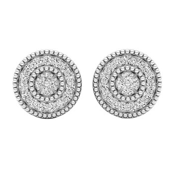 Bông tai Dazzling Rock Dazzlingrock Collection 0.10 Carat (Ctw) 14K Round White Diamond Ladies Cluster Stud Earrings 1/10 Ct