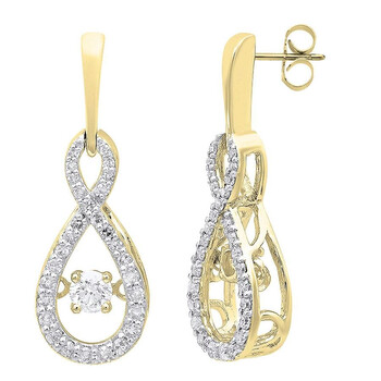 Dazzling Rock Dazzlingrock Collection 0.60 Carat (Ctw) 14K Round Dancing Diamond Ladies Infinity Loop Drop Earrings, Yellow Gold 1 Bông tai Dazzling Rock Dazzlingrock Collection 0.60 Carat (Ctw) 14K Round Dancing Diamond Ladies Infinity Loop Drop Earrings