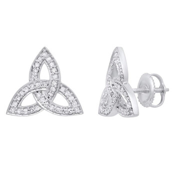 Dazzling Rock Dazzlingrock Collection 0.30 Carat (Ctw) 14K Round White Diamond Ladies Trinity Knot Stud Earrings 1/3 Ct, White Gold 1 Bông tai Dazzling Rock Dazzlingrock Collection 0.30 Carat (Ctw) 14K Round White Diamond Ladies Trinity Knot Stud Earrings 1/3 Ct