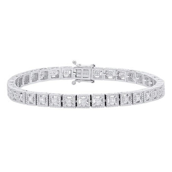 Vòng tay Dazzling Rock 0.40 Carat (Tw) 14K White Gold Round White Diamond Ladies Tennis Bracelet chính hãng