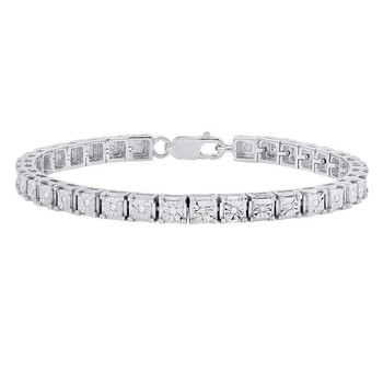 Vòng tay Dazzling Rock 0.45 Carat (Ctw) Round White Diamond Ladies Tennis Bracelet 1/2 Ct