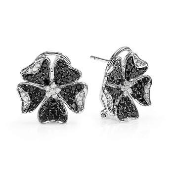 Dazzling Rock Dazzlingrock Collection 1.25 Carat (Ctw) 14K Black & White Round Diamond Ladies Flower Stud Earrings 1 1/4 Ct, White Gold 1 Bông tai Dazzling Rock Dazzlingrock Collection 1.25 Carat (Ctw) 14K Black & White Round Diamond Ladies Flower Stud Earrings 1 1/4 Ct