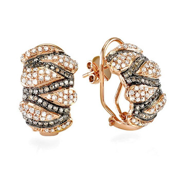 Bông tai Dazzling Rock Dazzlingrock Collection 1.00 Carat (Ctw) 14K Pink Round Diamond Ladies Hoop Earrings