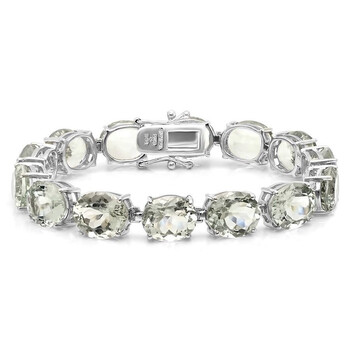 Vòng tay Dazzling Rock Dazzlingrock Collection 63.00 Carat (Ctw) Real Oval Cut Genuine Green Amethyst Ladies Tennis Bracelet