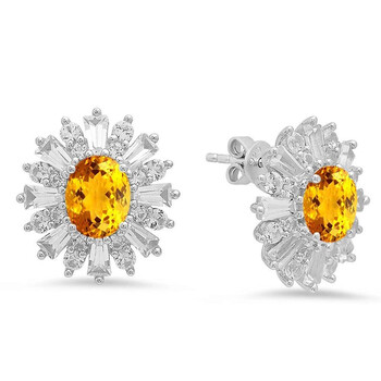 Bông tai Dazzling Rock Dazzlingrock Collection Oval Citrine