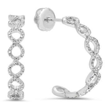 Dazzling Rock Dazzlingrock Collection 0.24 Carat (Ctw) 14K Round Cut White Diamond Ladies Infinity Hoop Earrings 1/4 Ct, White Gold 1 Bông tai Dazzling Rock Dazzlingrock Collection 0.24 Carat (Ctw) 14K Round Cut White Diamond Ladies Infinity Hoop Earrings 1/4 Ct
