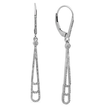 Bông tai Dazzling Rock Dazzlingrock Collection 0.24 Carat (Ctw) 14K Round White Diamond Ladies Teardrop Shape Dangling Drop Earrings 1/4 Ct