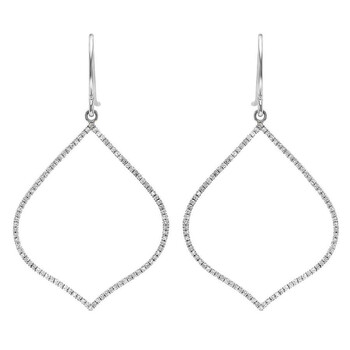 Bông tai Dazzling Rock Dazzlingrock Collection 0.27 Carat (Ctw) 14K Round Diamond Ladies Flame-Shaped Dangling Drop Earrings 1/4 Ct