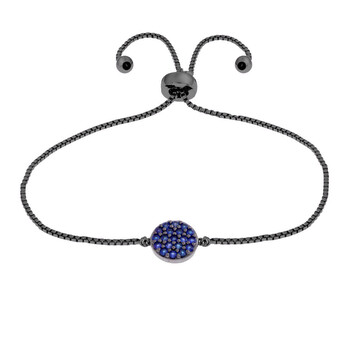 Elegant Confetti Women'S 18K Black Gold Plated Blue Cz Simulated Diamond Circle Adjustable Bolo Bracelet 2 Vòng tay Elegant Confetti Women'S 18K Black Gold Plated Blue Cz Simulated Diamond Circle Adjustable Bolo Bracelet chính hãng
