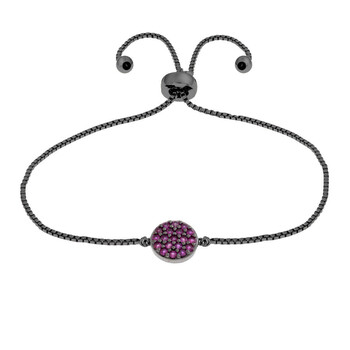 Elegant Confetti Women'S 18K Black Gold Plated Pink Cz Simulated Diamond Circle Adjustable Bolo Bracelet 1 Vòng tay Elegant Confetti Women'S 18K Black Gold Plated Pink Cz Simulated Diamond Circle Adjustable Bolo Bracelet chính hãng