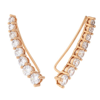Bông tai Elegant Confetti Women'S 18K Rose Gold Plated Cz Simulated Diamond Crawler Climber Earrings