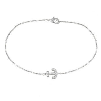 Elegant Confetti Women'S 18K White Gold Plated Cz Simulated Diamond Anchor Pendant Bracelet 1 Vòng tay Elegant Confetti Women'S 18K White Gold Plated Cz Simulated Diamond Anchor Pendant Bracelet chính hãng