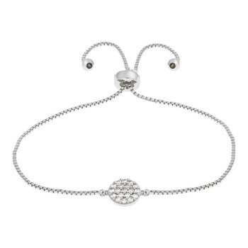 Elegant Confetti Women'S 18K White Gold Plated Cz Simulated Diamond Circle Adjustable Bolo Bracelet 2 Vòng tay Elegant Confetti Women'S 18K White Gold Plated Cz Simulated Diamond Circle Adjustable Bolo Bracelet chính hãng