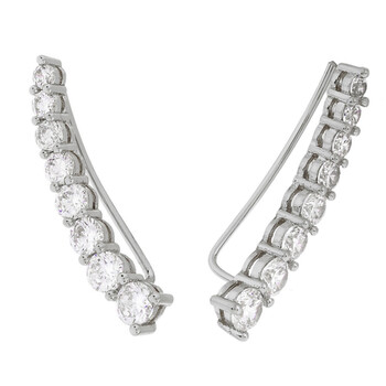 Bông tai Elegant Confetti Women'S 18K White Gold Plated Cz Simulated Diamond Crawler Climber Earrings