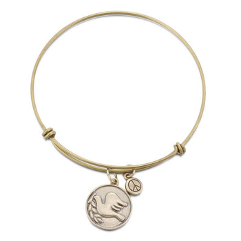 Ellie Byrd Bronze "Peace" Charm Bangle 7.25" 2 Vòng tay Ellie Byrd Bronze "Peace" Charm Bangle 7.25" chính hãng