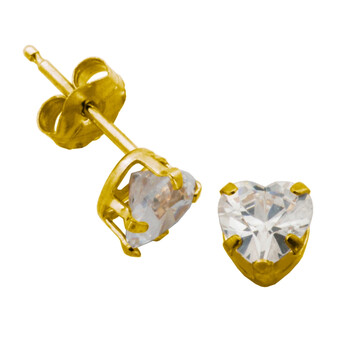 Bông tai Ellie Byrd Ladies 14K Gold White Zircon Gemstone Stud Earrings