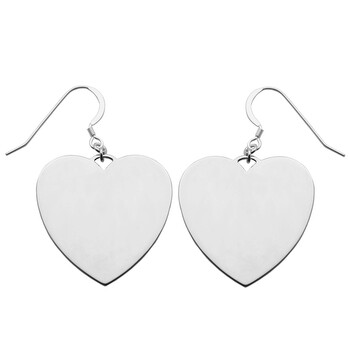 Bông tai Ellie Byrd Sterling Silver Large Heart Disc Dangle Earrings