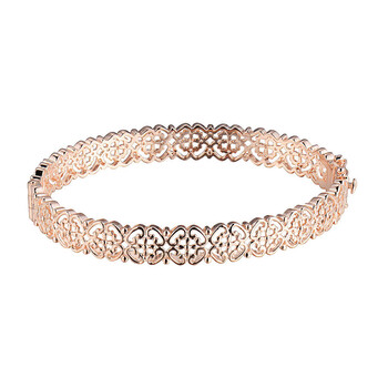 Vòng tay Envie 14K Rose Gold Plated Sterling Silver Open Work Hinged Bangle Bracelet