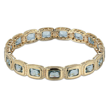 Vòng tay Envie 14K Yellow Gold Plated Bronze Cushion Cut Created Spinel Bangle Bracelet