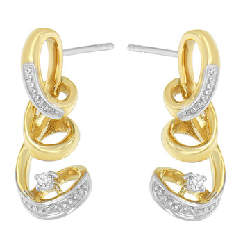 Bông tai Espira 10K Two Tone Gold 1/20Ct Tdw Round Cut Diamond Earring (I-J
