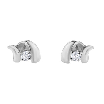 Bông tai Espira Sterling Silver 1/10Ct Tdw Round Cut Diamond Fashion Earrings (I-J