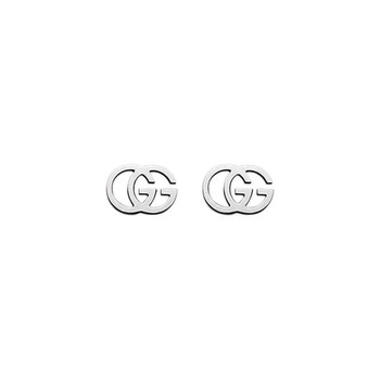 Bông tai Gucci Running G Stud Earrings In 18Kt White Gold