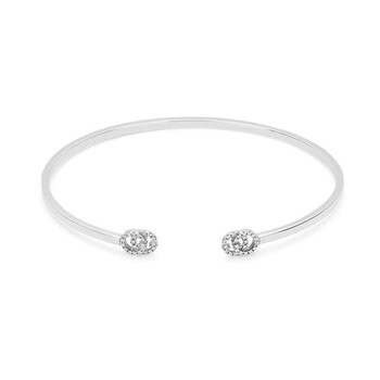 Gucci Running Gg Cuff Bracelet With Diamond G'S In 18Kt White Gold 2 Vòng tay Gucci Running Gg Cuff Bracelet With Diamond G'S In 18Kt White Gold chính hãng