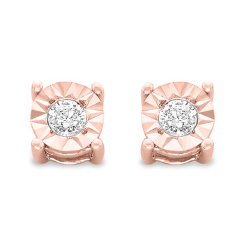 Bông tai Haus Of Brilliance 10K Rose Gold-Plated Sterling Silver 1/5Ct. Tdw Round-Cut Diamond Stud Earrings (J-K