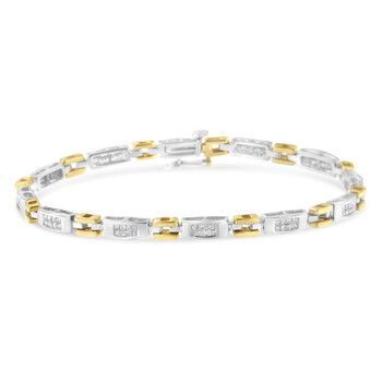 Vòng tay Haus Of Brilliance 10K Two-Tone Gold 1 Ct Tdw Diamond Link Bracelet (H-I