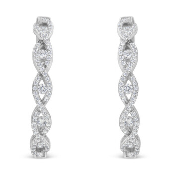 Haus Of Brilliance 10K White Gold 1 1/2 Ct Tdw Diamond Hoop Earrings(H-I, I1-I2) 1 Bông tai Haus Of Brilliance 10K White Gold 1 1/2 Ct Tdw Diamond Hoop Earrings(H-I