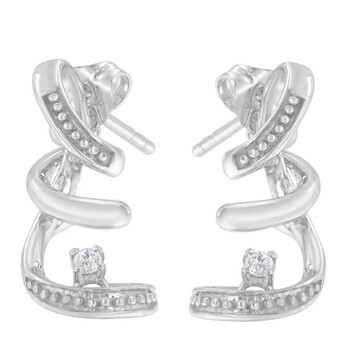 Bông tai Haus Of Brilliance 10K White Gold 1/20Ct Tdw Round Cut Diamond Earrings (H-I