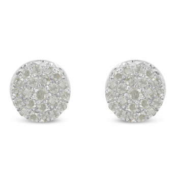 Haus Of Brilliance 10K White Gold 1/2Ct Tdw Diamond Cluster Stud Earrings (I-J, I2-I3) 1 Bông tai Haus Of Brilliance 10K White Gold 1/2Ct Tdw Diamond Cluster Stud Earrings (I-J