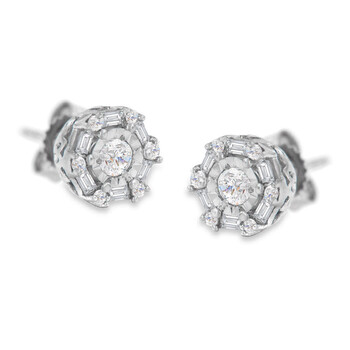 Bông tai Haus Of Brilliance 10K White Gold 1/2Ct Tdw Diamond Stud Earring (I-J
