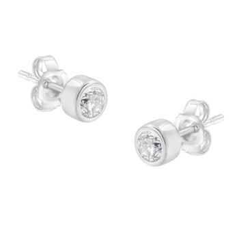 Haus Of Brilliance 10K White Gold 1/3Ct. Tdw Diamond Bezel Stud Earrings (H-I,Si2-I1) 2 Bông tai Haus Of Brilliance 10K White Gold 1/3Ct. Tdw Diamond Bezel Stud Earrings (H-I