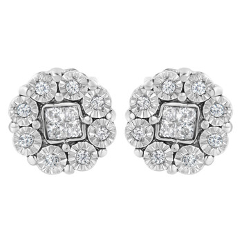 Bông tai Haus Of Brilliance 10K White Gold 1/4Ct Diamond Stud Earring (I-J