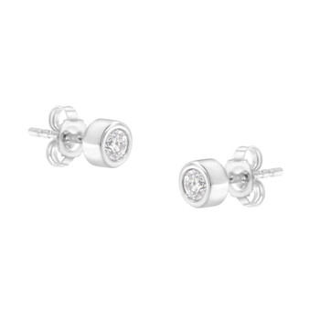 Haus Of Brilliance 10K White Gold 1/4Ct. Tdw Diamond Bezel Stud Earrings (H-I,Si2-I1) 1 Bông tai Haus Of Brilliance 10K White Gold 1/4Ct. Tdw Diamond Bezel Stud Earrings (H-I