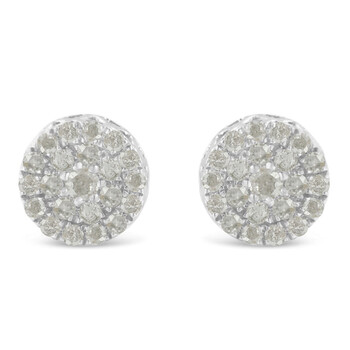 Bông tai Haus Of Brilliance 10K White Gold 1Ct Tdw Diamond Cluster Stud Earrings (I-J