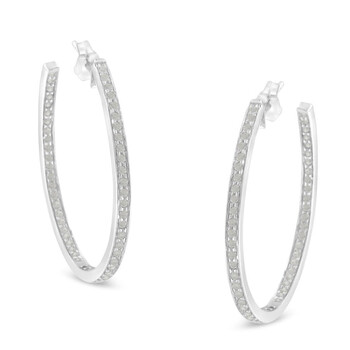 Haus Of Brilliance 10K White Gold 1Ct Tdw Diamond Inside- Out Hoop Earrings (I-J, I2-I3) 1 Bông tai Haus Of Brilliance 10K White Gold 1Ct Tdw Diamond Inside- Out Hoop Earrings (I-J