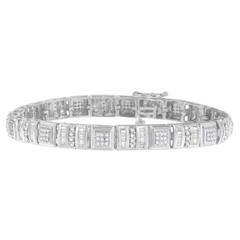 Haus Of Brilliance 10K White Gold 2Ct Tdw Diamond Link Bracelet (H-I,I2-I3) 1 Vòng tay Haus Of Brilliance 10K White Gold 2Ct Tdw Diamond Link Bracelet (H-I