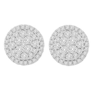 Haus Of Brilliance 10K Yellow Gold 1 1/2Ct Tdw Composite Floral Diamond Stud Earrings (H-I, I2-I3) 1 Bông tai Haus Of Brilliance 10K Yellow Gold 1 1/2Ct Tdw Composite Floral Diamond Stud Earrings (H-I
