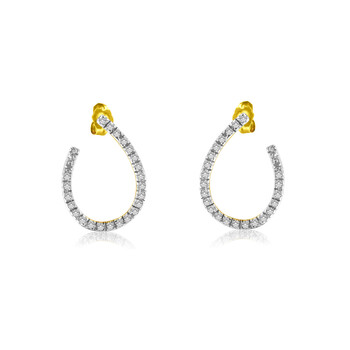 Haus Of Brilliance 10K Yellow Gold 1/2Ct Tdw Diamond Hoop Earrings (H-I, I1-I2) 2 Bông tai Haus Of Brilliance 10K Yellow Gold 1/2Ct Tdw Diamond Hoop Earrings (H-I