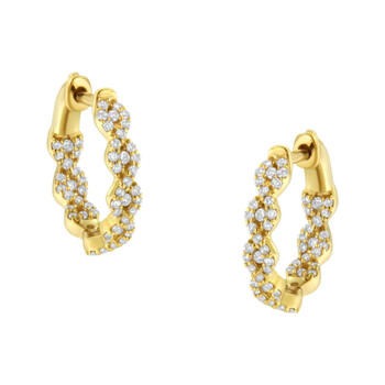 Haus Of Brilliance 10K Yellow Gold 1/2Ct Tdw Diamond Huggy Earrings (H-I, I1-I2) 1 Bông tai Haus Of Brilliance 10K Yellow Gold 1/2Ct Tdw Diamond Huggy Earrings (H-I